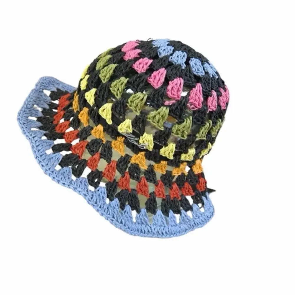 Karl Lagerfeld Paris Striped Bucket Hat | Multicolor Crochet Straw
